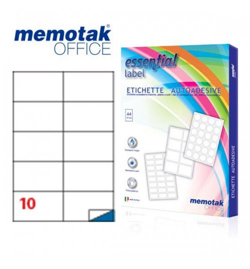 CF 1000 PZ .100 FF Etichette Su A4 Memotak 105 X 59