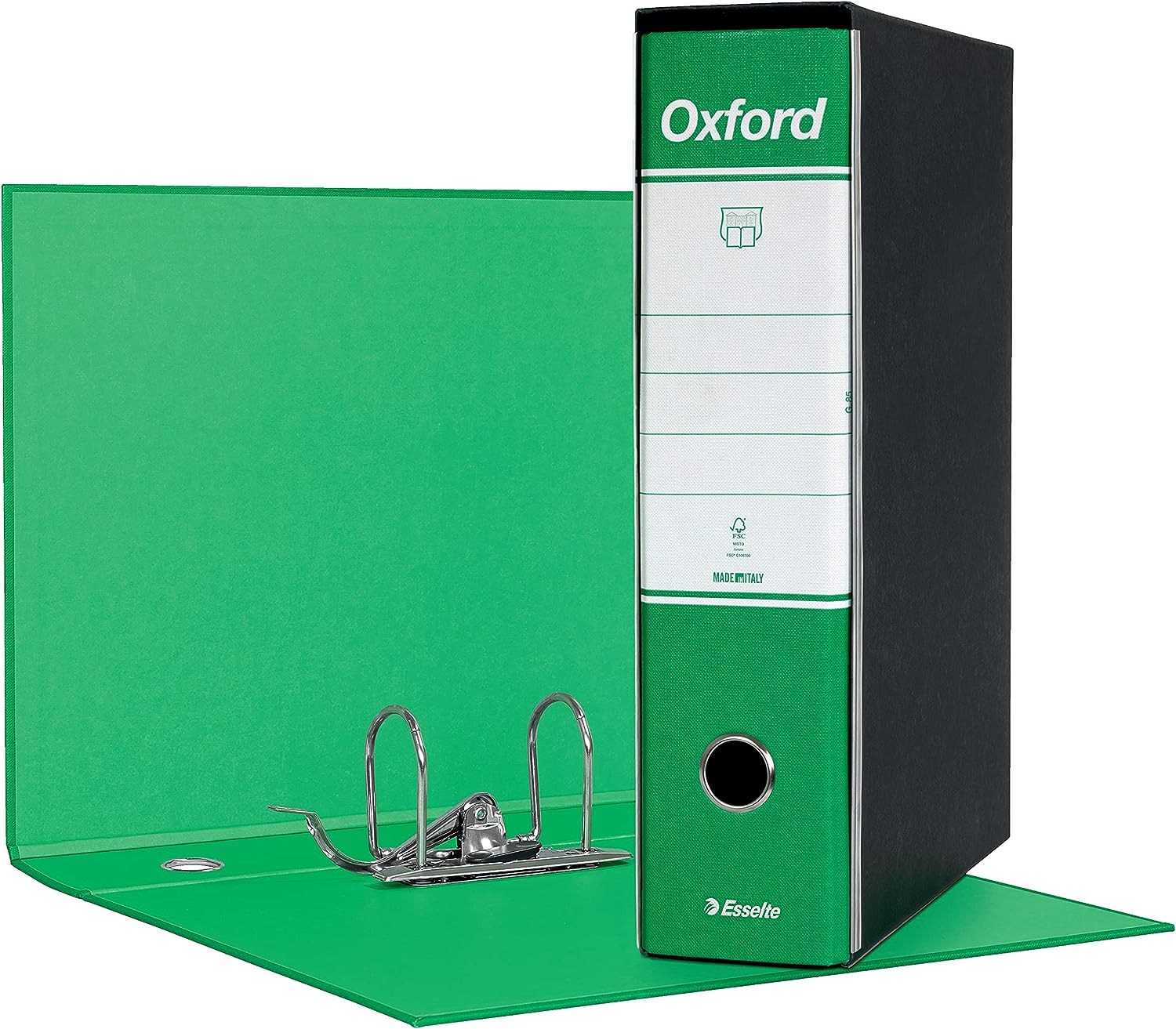 Registratori in cartone con custodia OXFORD G85 VERDE DS 8CM
