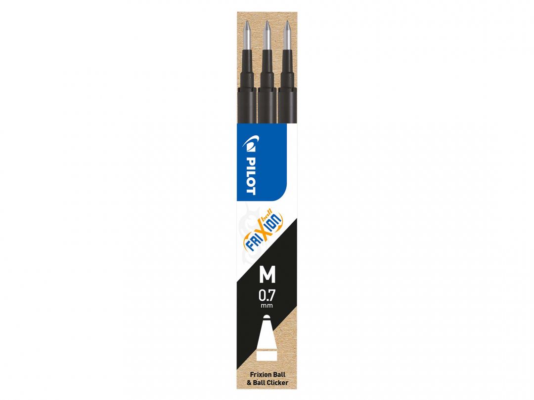 Set di 3 ricariche per penna FriXion Ball 0 7 Nero Punta Me