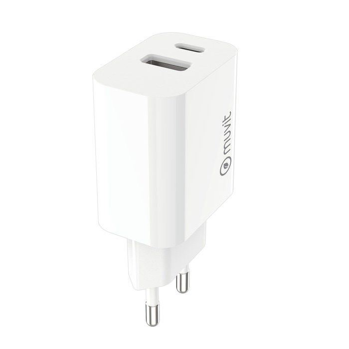 CARICABATTERIA DA RETE QUICK CHARGE - 2 PORTE (USB A + USB T