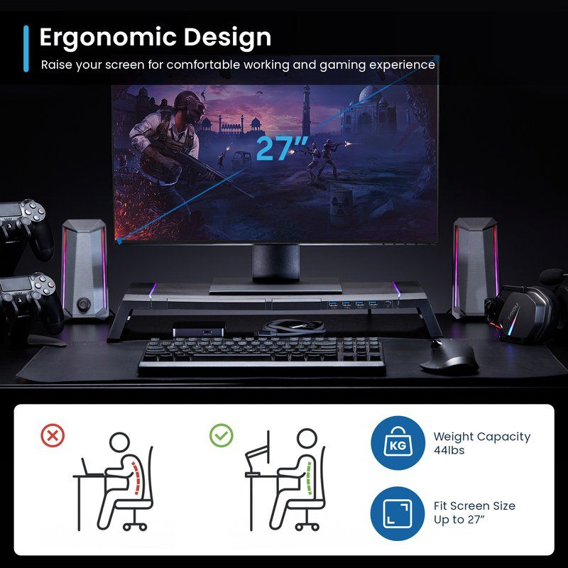 Supporto per monitori con illuminazione RGB