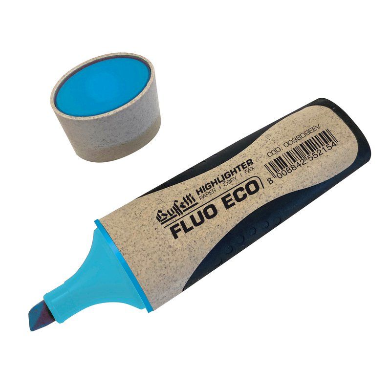 EVIDENZIATORE FLUO GRIP ECOLOLOGICO COLORE AZZURRO