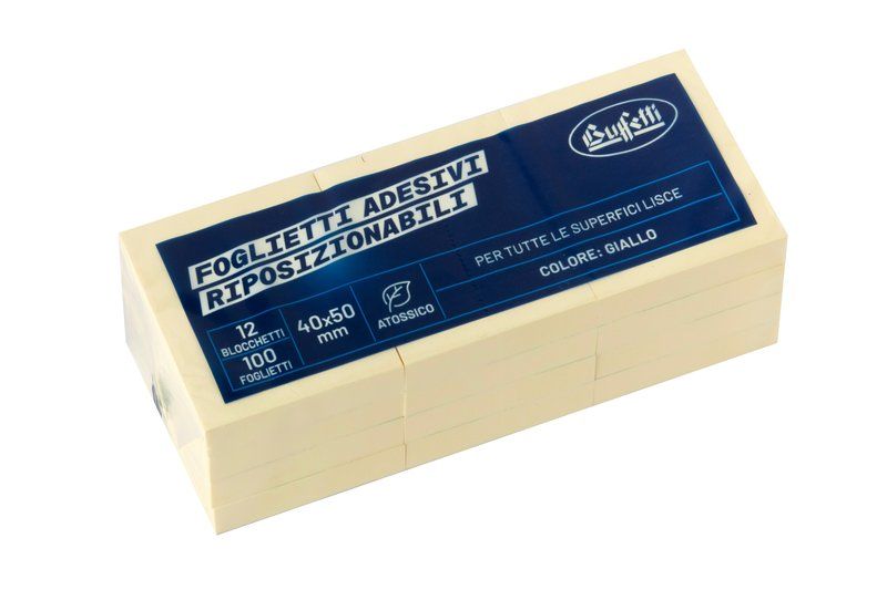 FOGLIETTI ADESIVI RIPOSIZIONABILI TAK-TO 40X50 MM GIALLO