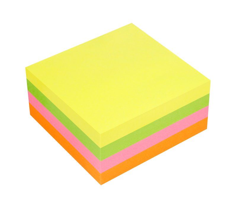 CUBO 400 FOGLIETTI ADESIVI RIPOSIZIONABILI COLORATI 75X75MM