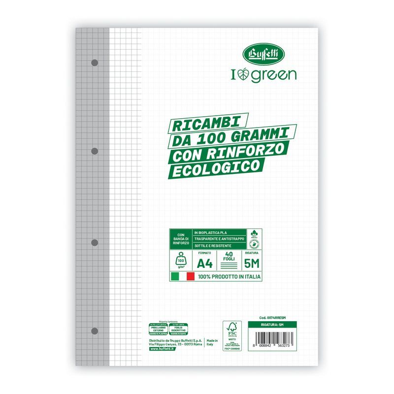 Ricambi rinforzati I love green - 100 g - 40FF - 5MM