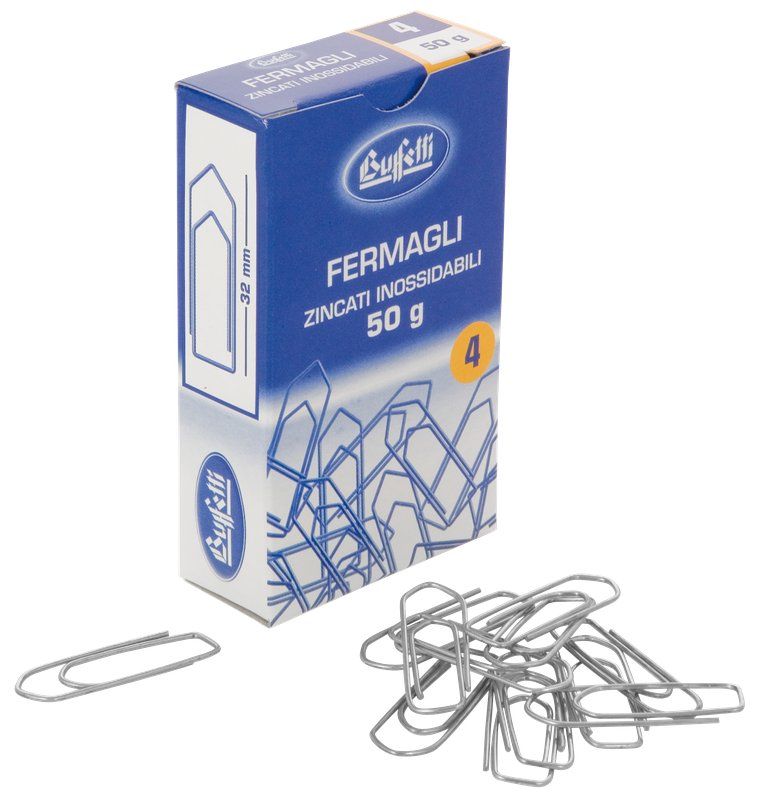 cf 10 pz. FERMAGLI ZINCATI ACCIAIO N 4 32 MM CONF 50GR.