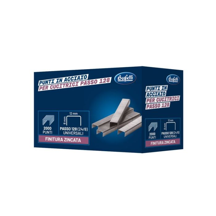 PUNTI METALLICI - PASSO 128 - 24/8 MM Conf. 5 pz