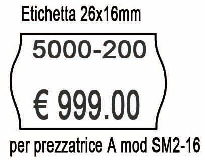 CF DA 10 ROTOLI DA 750 ETICHETTE BIANCHE 26 X16 MM