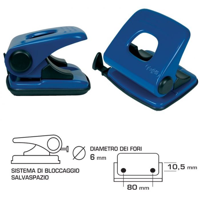 PERFORATORE A 2 FORI 25 FOGLI BLU