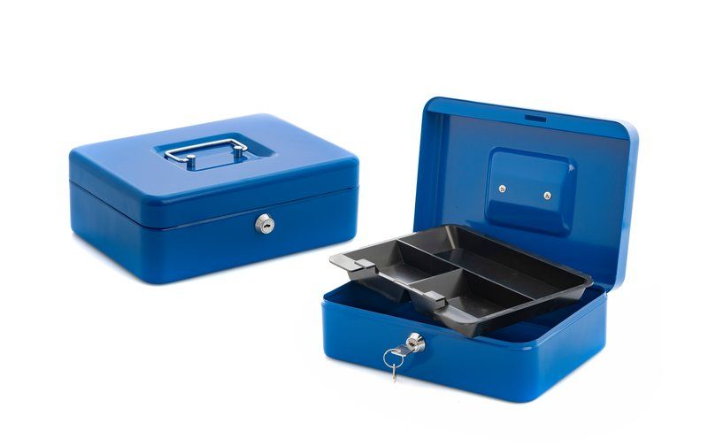 CASSETTE PORTAVALORI IN METALLO - 25X18X9 CM