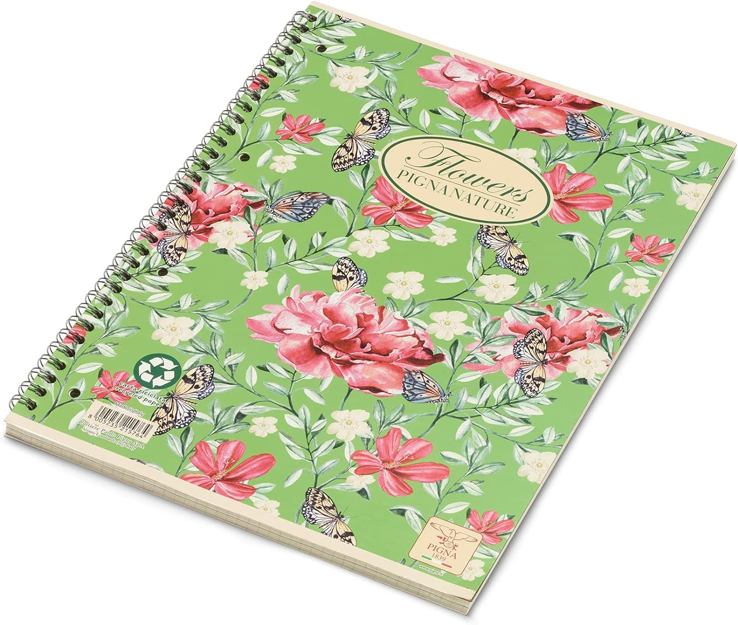 Blocco A4 Spiralato Pigna Nature Flowers 5MM