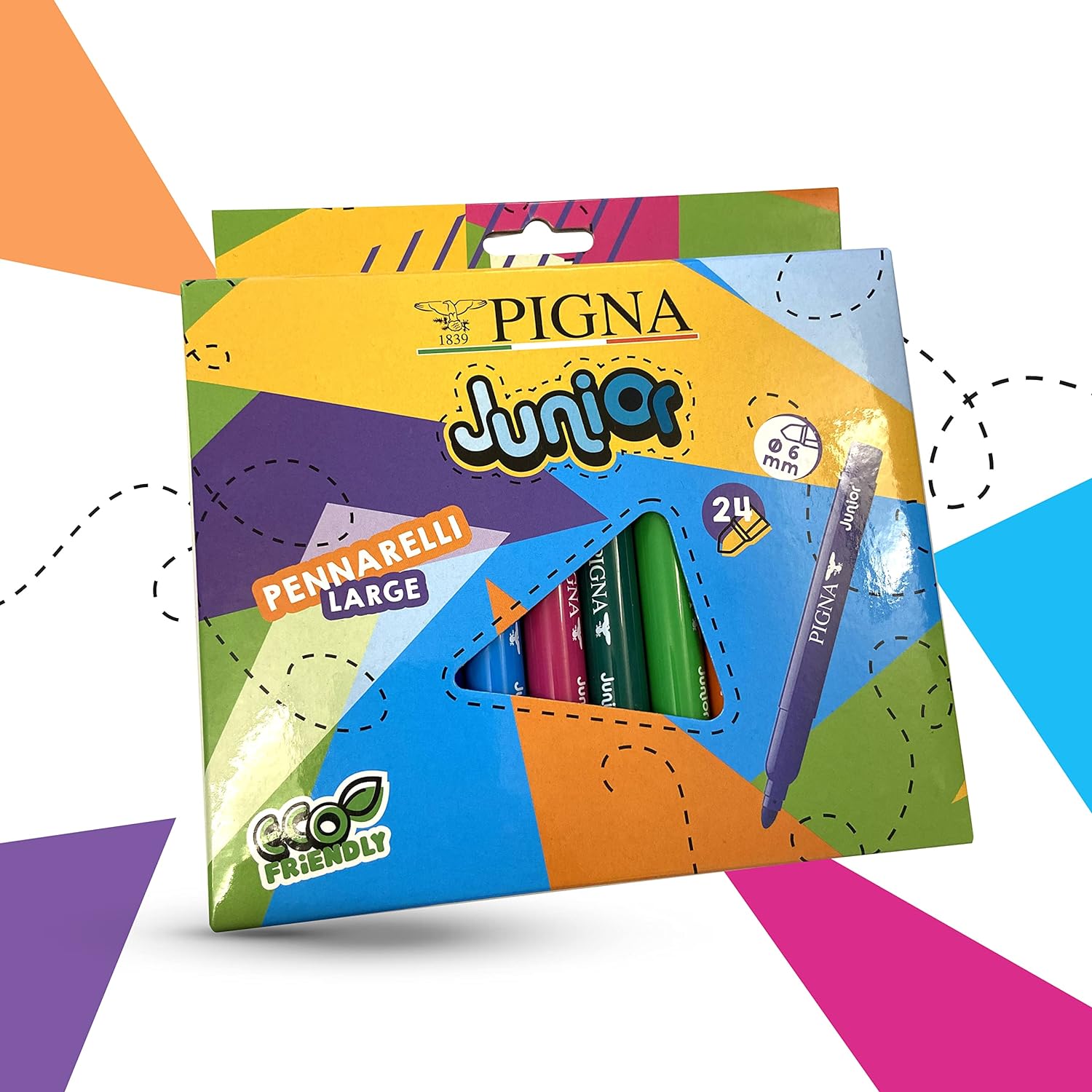 Pigna Confezione 24 Pennarelli Colorati Large