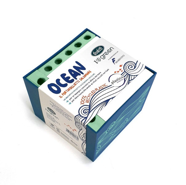 PORTACANCELLERIA OCEAN PLASTICA RIGENERATA AZZURRO