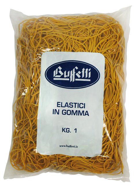 ELASTICI IN GOMMA GIALLA  MISURA Ø 80 X 1 4 MM BUSTA DA 1 KG