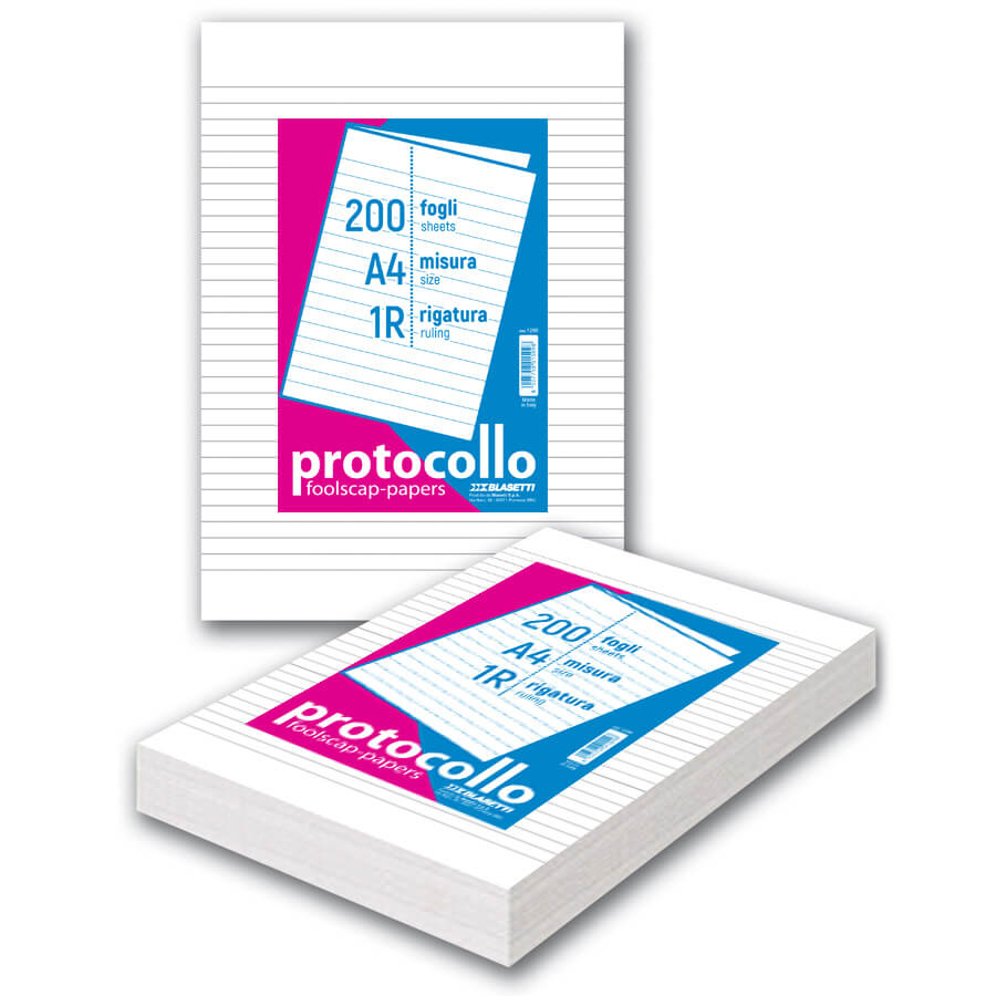 FOGLI PROTOCOLLO IN RISME A4 200 FF 1 RIGO