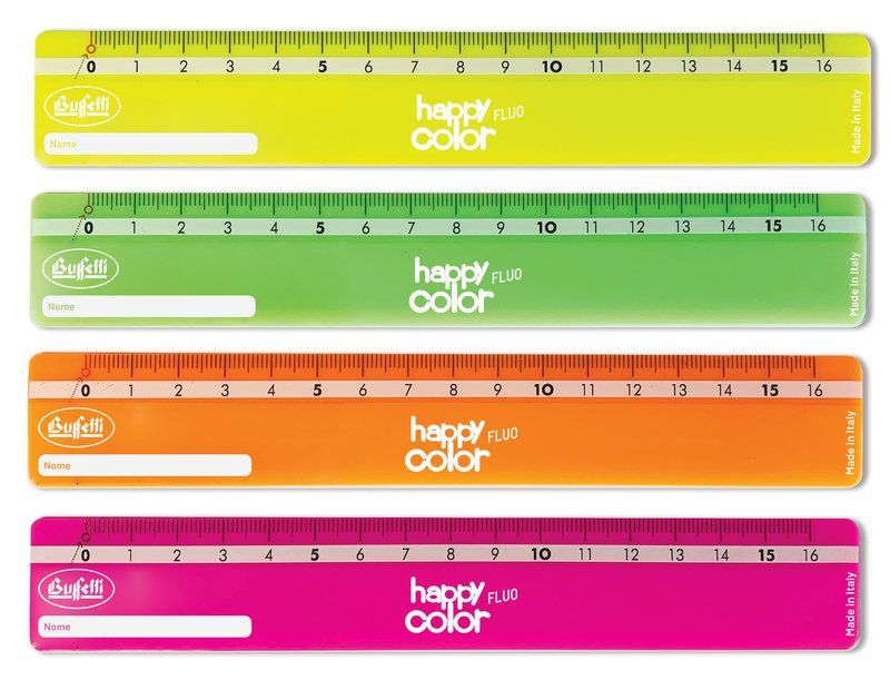 BUFFETTI - Righelli da 16 cm - Colori fluo