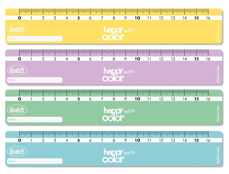 Buffetti - Righelli da 16 cm - Colori pastello