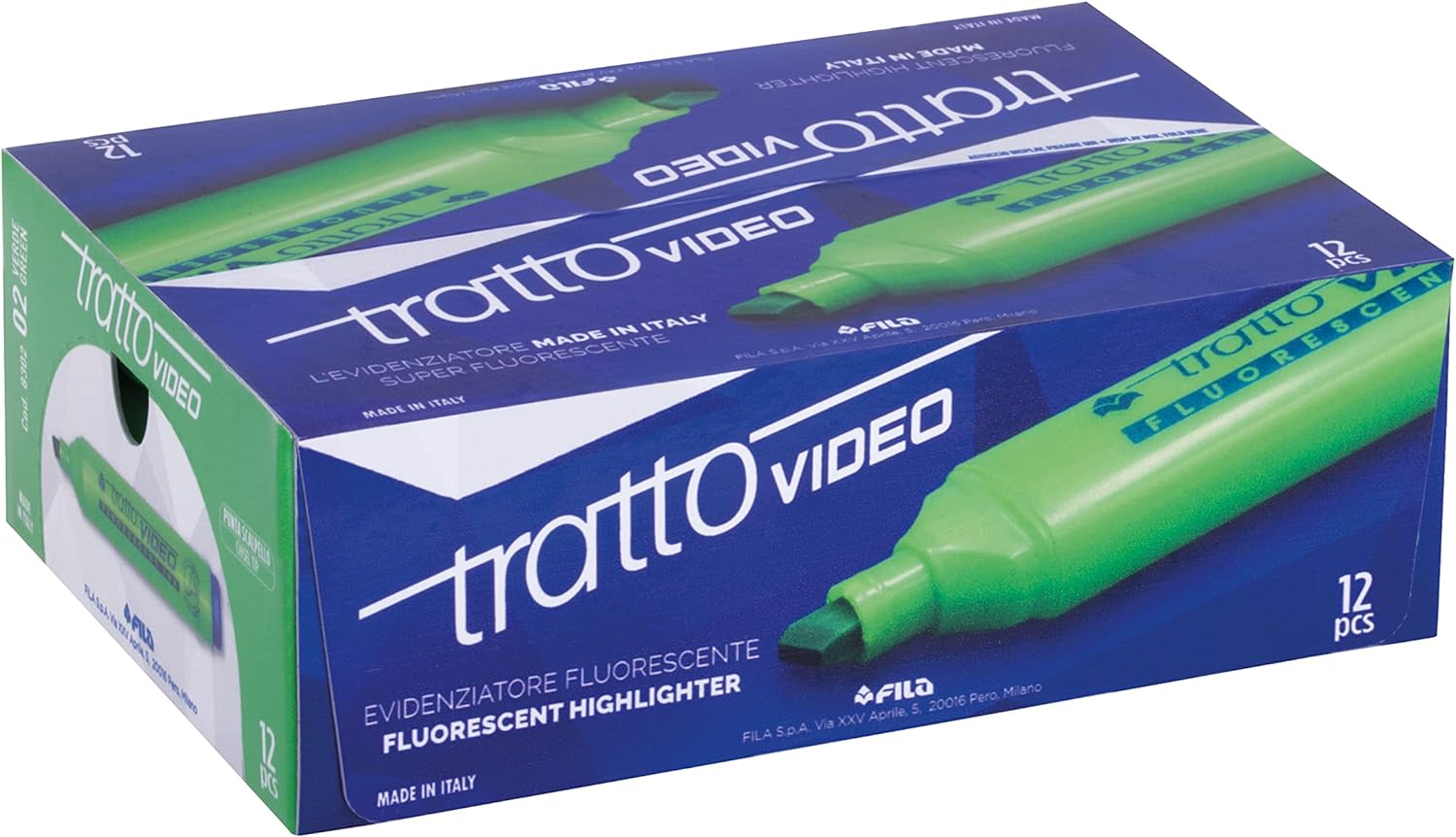 CF 12 PZ Evidenziatore Tratto Video Verde Lime