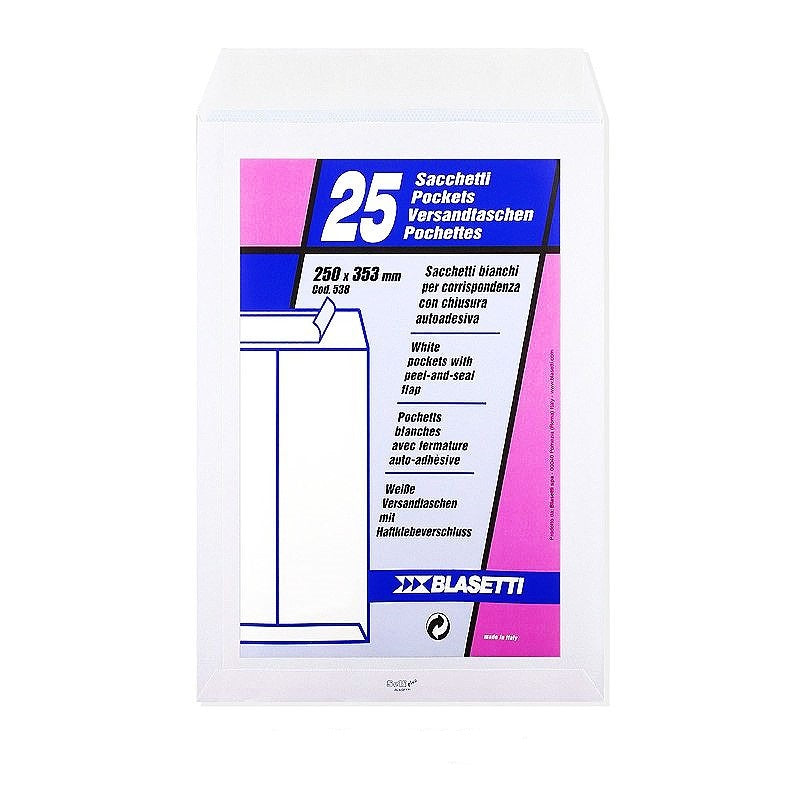 CF 25 PEZZI PACK BISTA A SACCO BIANCA 250 X 353