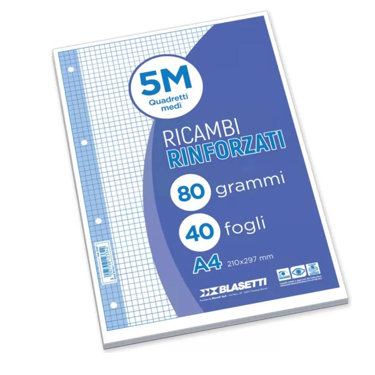 CF 6 PZ 40 FF RICAMBI RINFORZATI BIANCHI A4 80 GR 5 MM