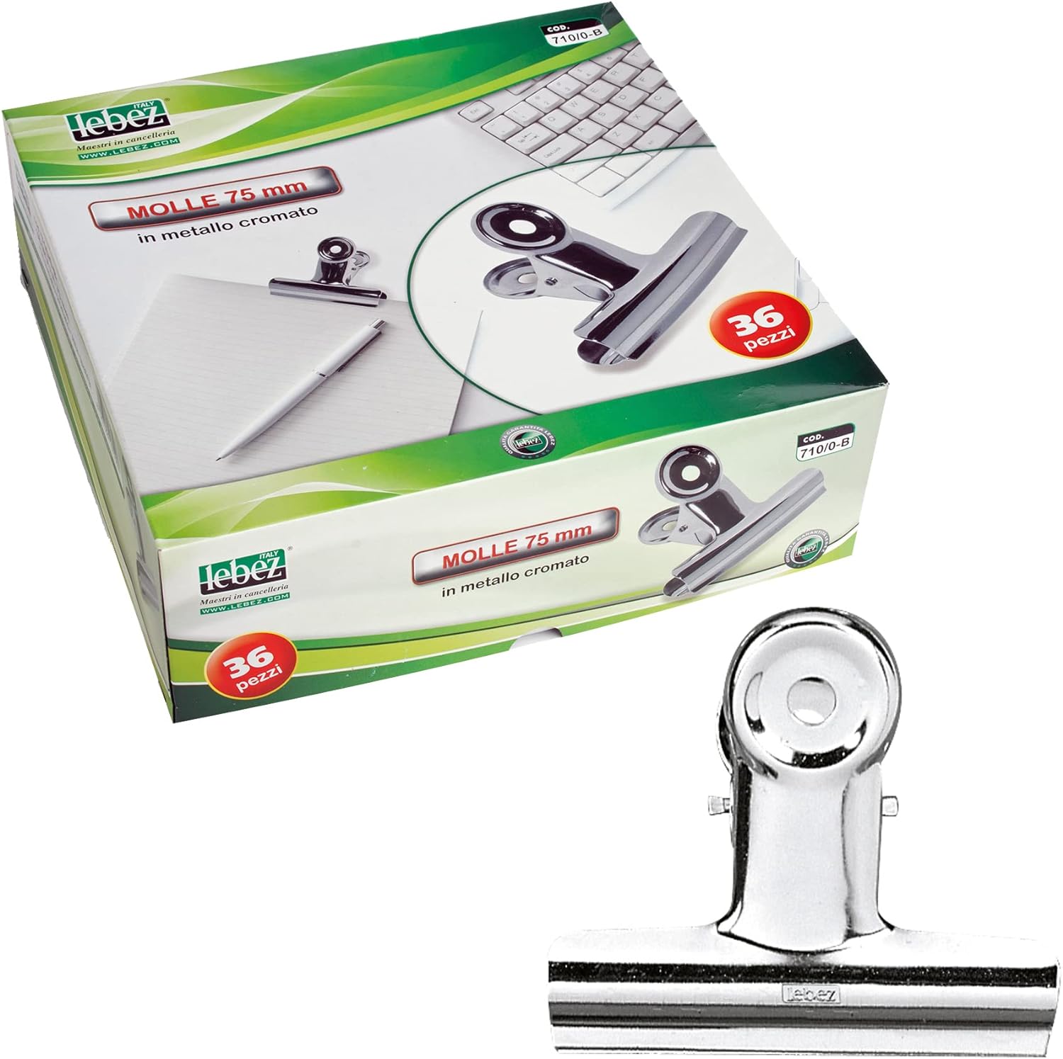 LEBEZ - SCATOLA 36 MOLLE ACCIAIO CROMATO 75MM