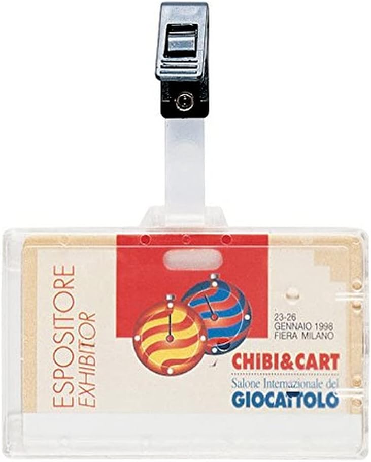 cf. 100 pz Portanome rigido con clip Formato Interno 8 5X5 4