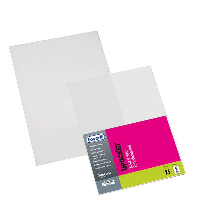 Busta Upocket 22x30 liscia Superior Confezione da 25