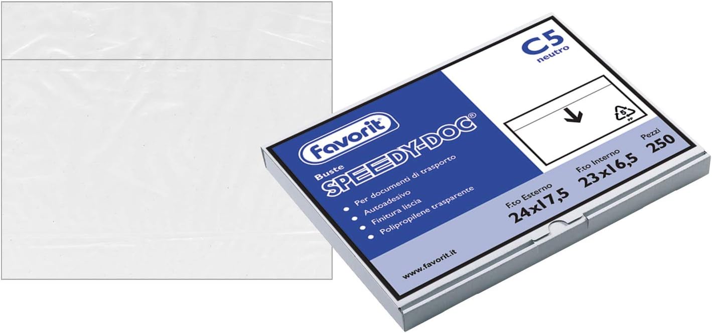 cf. da 250 pz Favorit Busta Adesiva Impermeabile Spedizioni