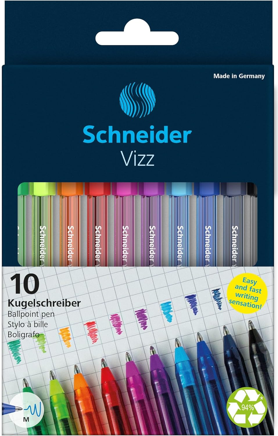 CF 10 PZ ASTUCCIO SCHNEIDER VIZZ BALLPOINT PEN COL.ASS