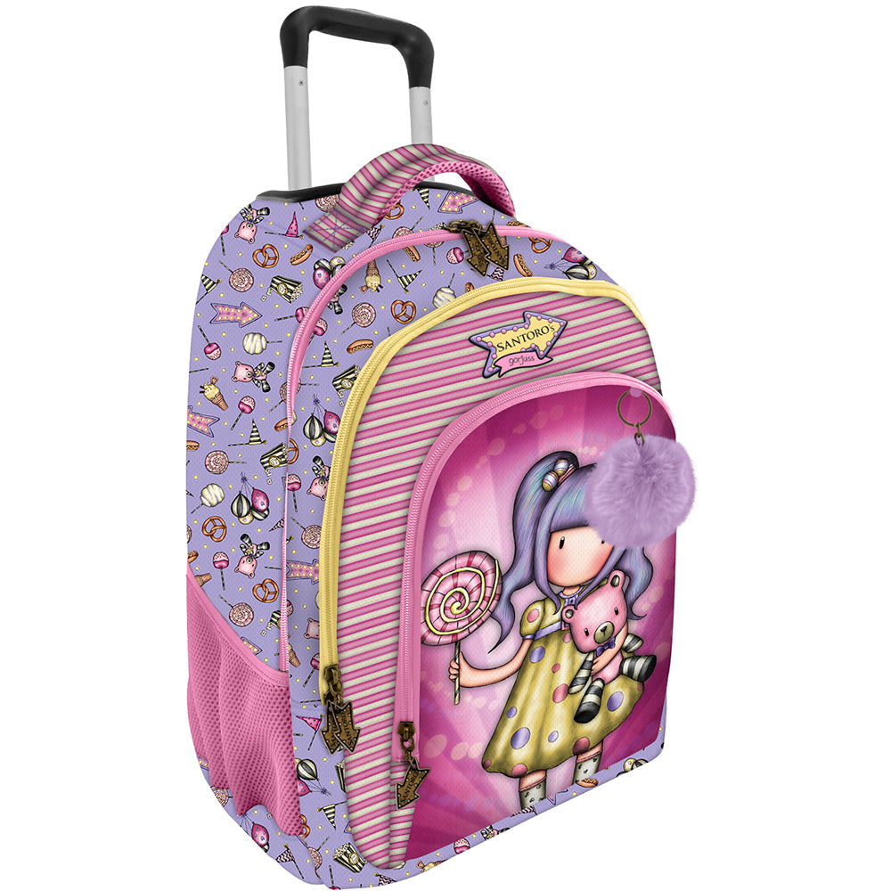 SANTORO- Gorjuss Zaino Trolley Fairground Up And Away - Rosa