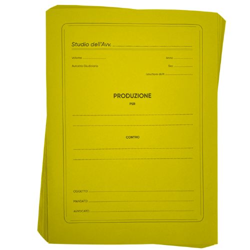 CARTELLA SPIL PRODUZIONE CON STAMPA GIALLO CONF.50 PZ