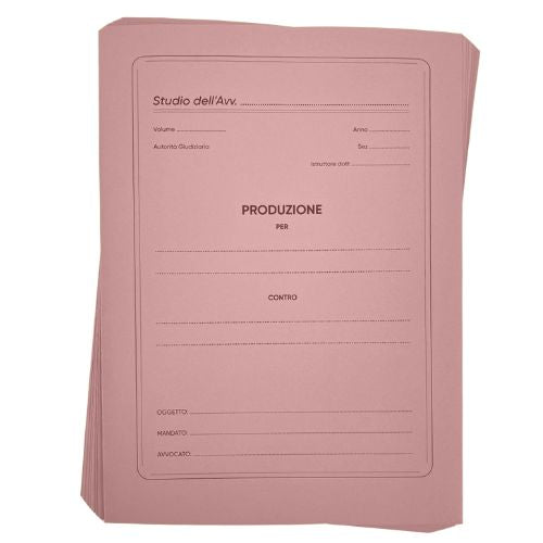 CARTELLA SPIL PRODUZIONE CON STAMPA ROSA CONF.50 PZ