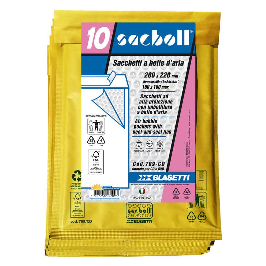 CF 10 SACCHETTI CON IMBOTTITURA A BOLLE D’ARIA 32X50