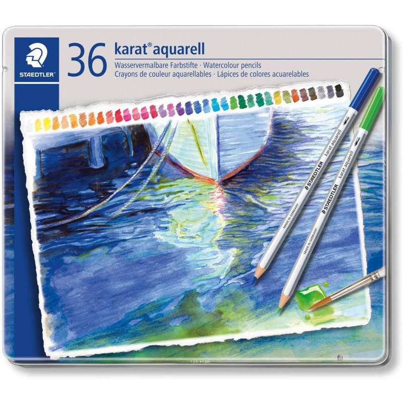 PASTELLI ACQUARELLABILI STAEDTLER KARAT - SCATOLA IN METALLO