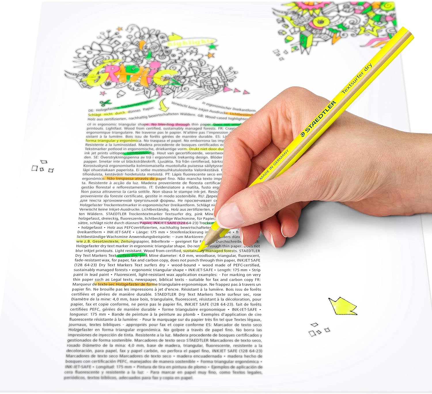 Staedtler - Evidenziatore a matita textsurfer dry giallo