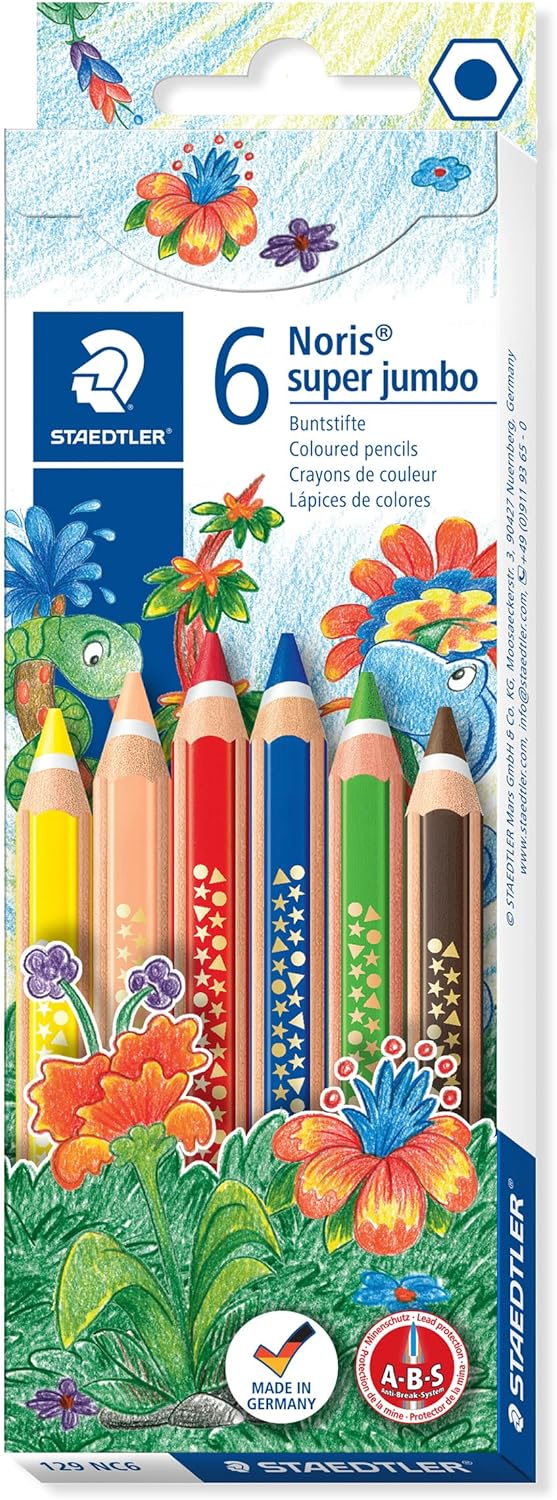 Matite Colorate Noris Super Jumbo Staedtler 6 Colori 129NC6