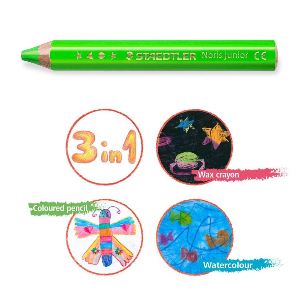 MATITA 4PZ +TEMPERAMATITE COLORATA NORIS NEON 3 IN 1