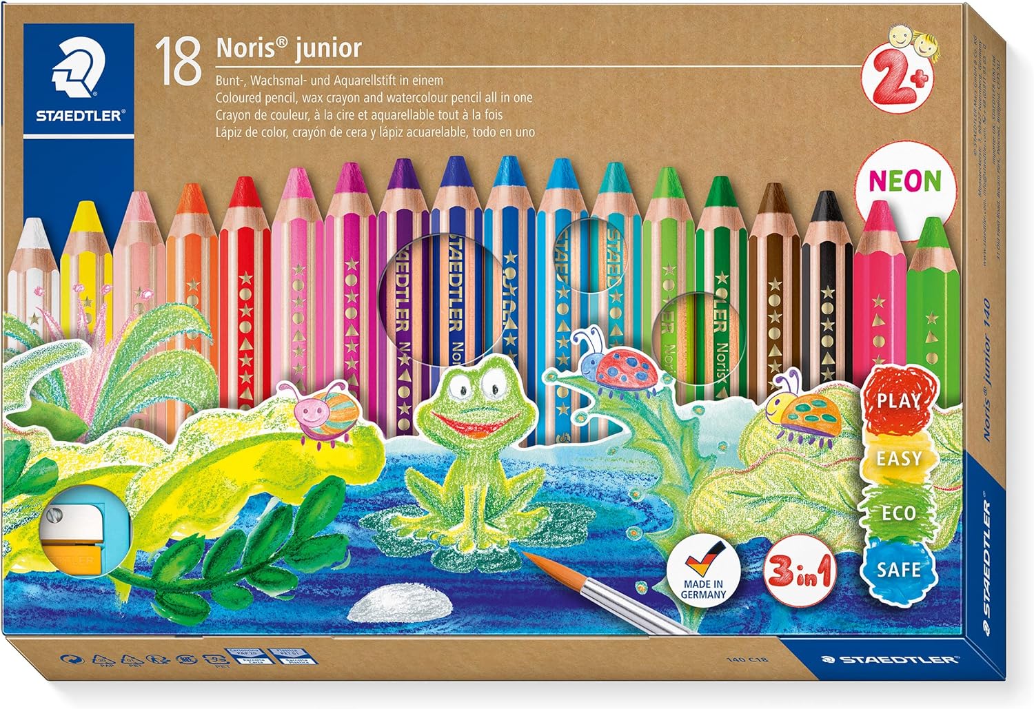 Matitone colorato astuccio con 18 matite colorate 3 IN 1