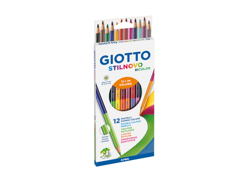 GIOTTO Stilnovo Bicolor - Astuccio da 12 Matite a Pastello