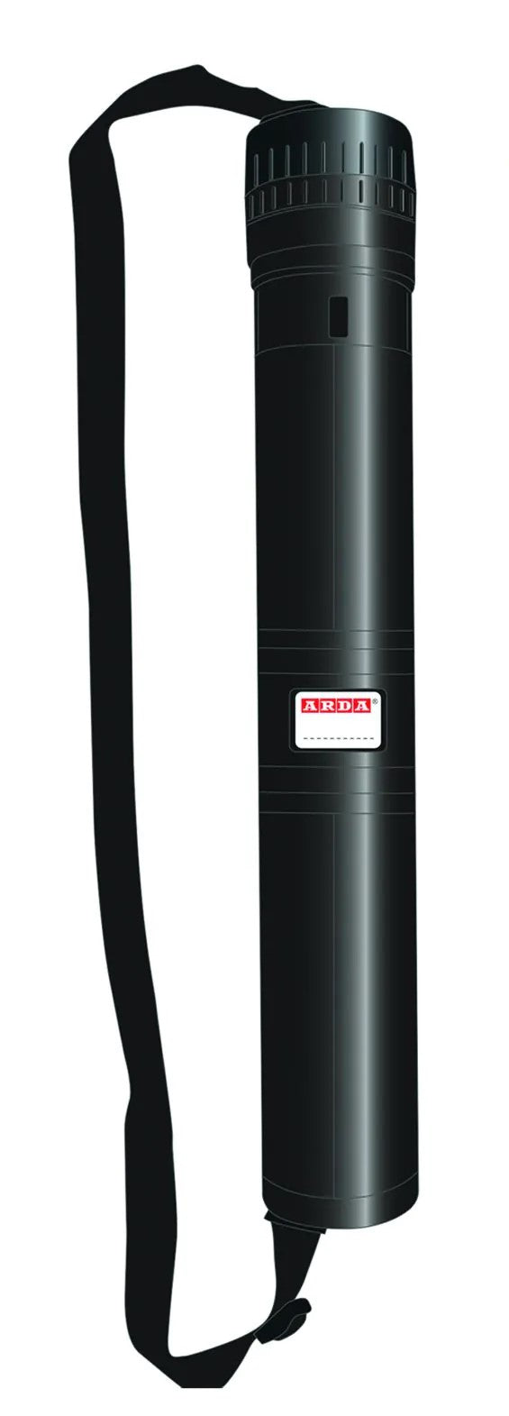 Arda - Tubo portadisegno estensibile nero/nero da 43 a 76cm