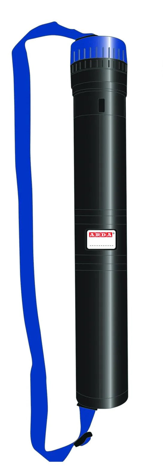Arda - Tubo portadisegno estensibile nero/blu da 43 a 76CM