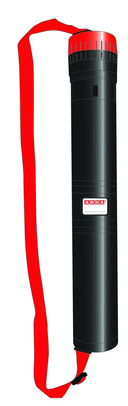 Arda - Tubo portadisegno estensibile nero/rosso da 43 a 76cm