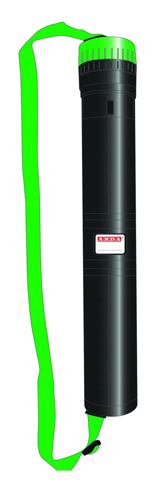 Arda - Tubo portadisegno estensibile nero/verde da 43 a 76cm