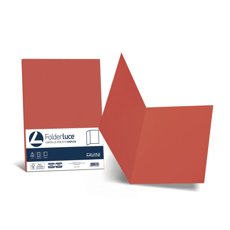 Cartelline semplici in cartoncino favini scarlatto conf 50