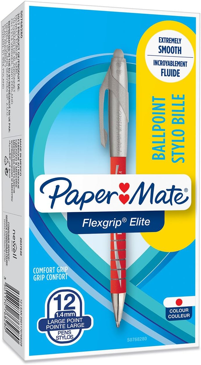 Penna sfera a scatto Flexgrip Elite con grip Rosso