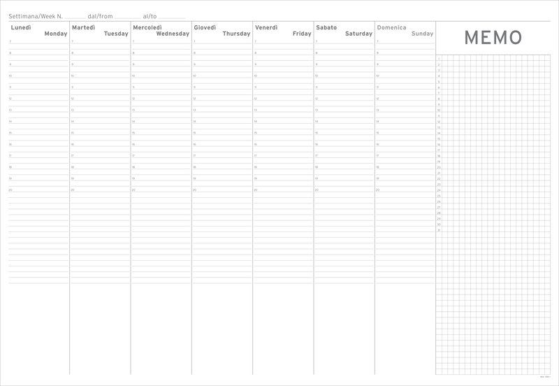 Blocco da tavolo settimanale - data libera - 50x35 cm
