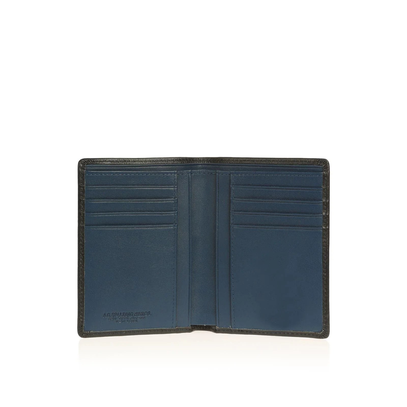 PORTAFOGLIO VERTICALE UOMO SPALDING & BROS NERO E BLU