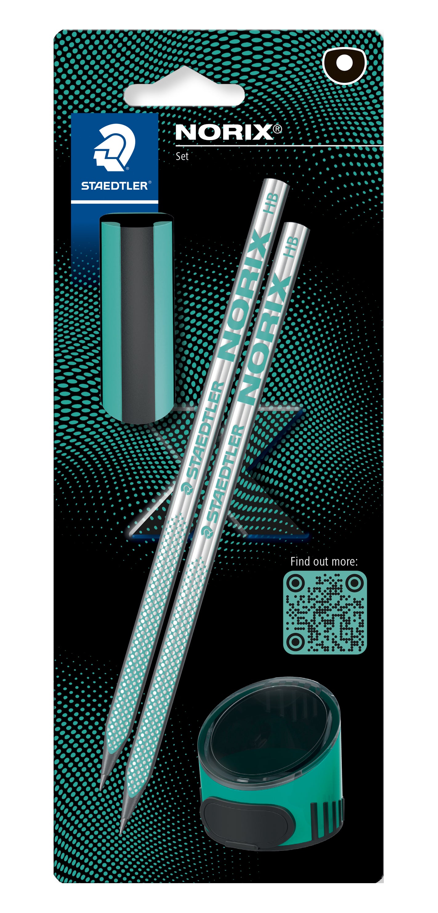 Staedtler Norix Matita HB con Gomma e Temperamatite (Verde)