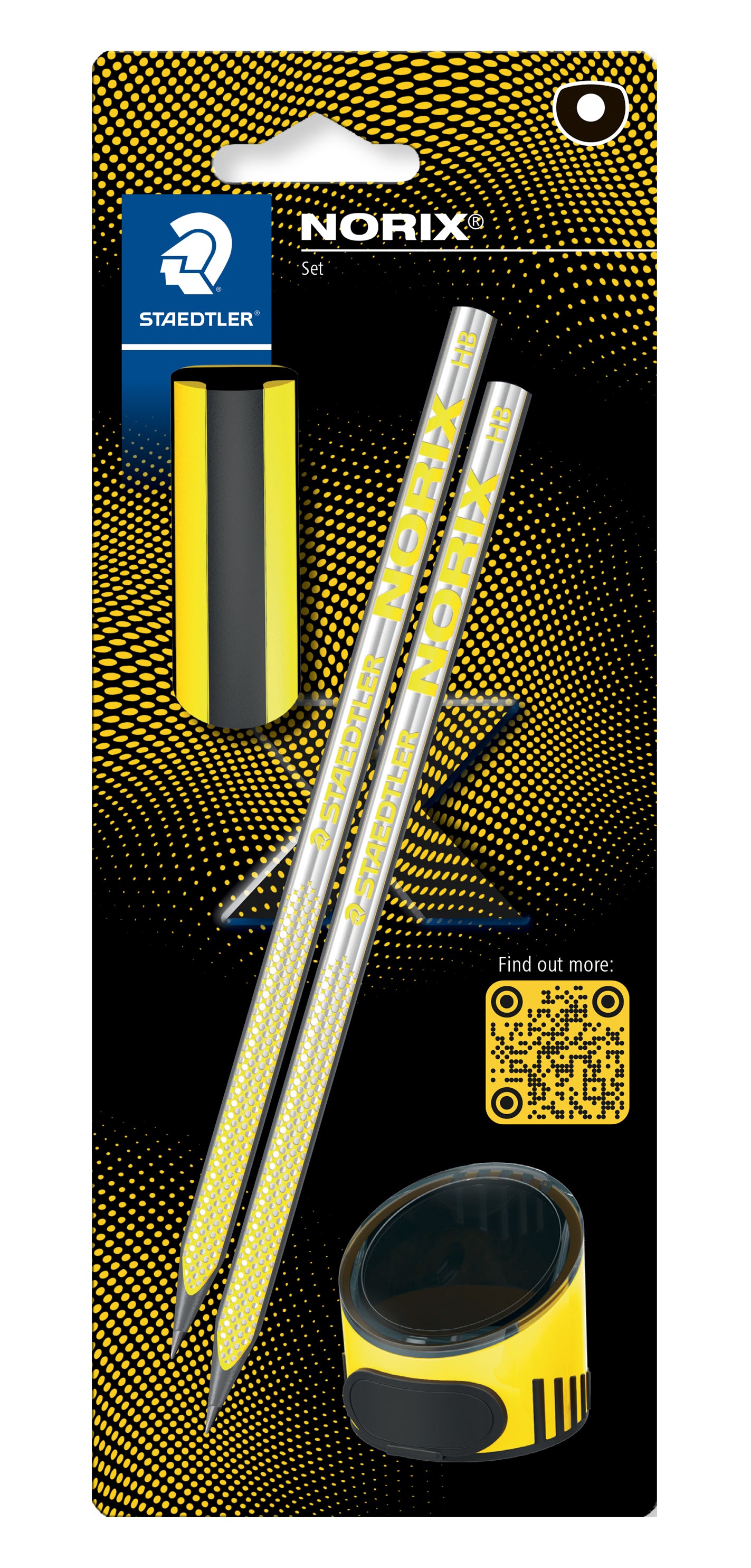 Staedtler Norix Matita HB con Gomma e Temperamatite (Giallo)