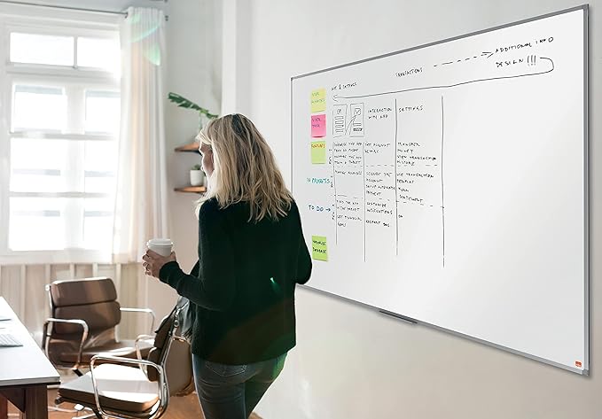 Nobo Lavagna Bianca Magnetica in Acciaio Laccato 1200 x 900